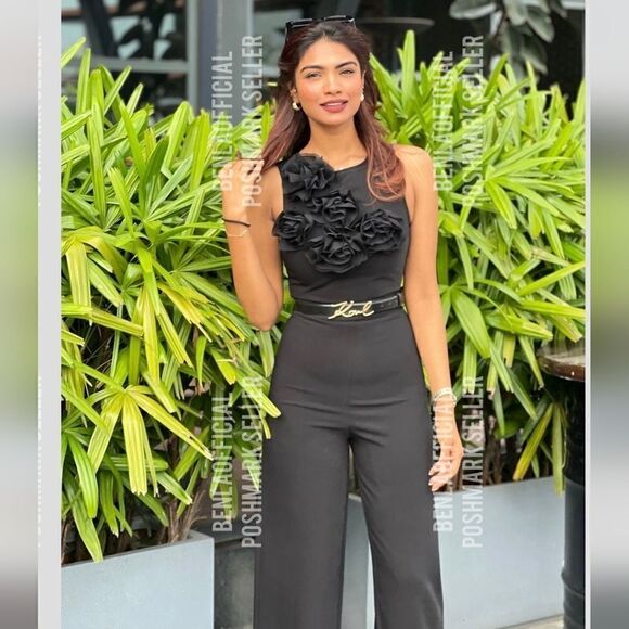 Zara TEXTURED FLORAL CREPE JUMPSUIT - Picture 4 of 15